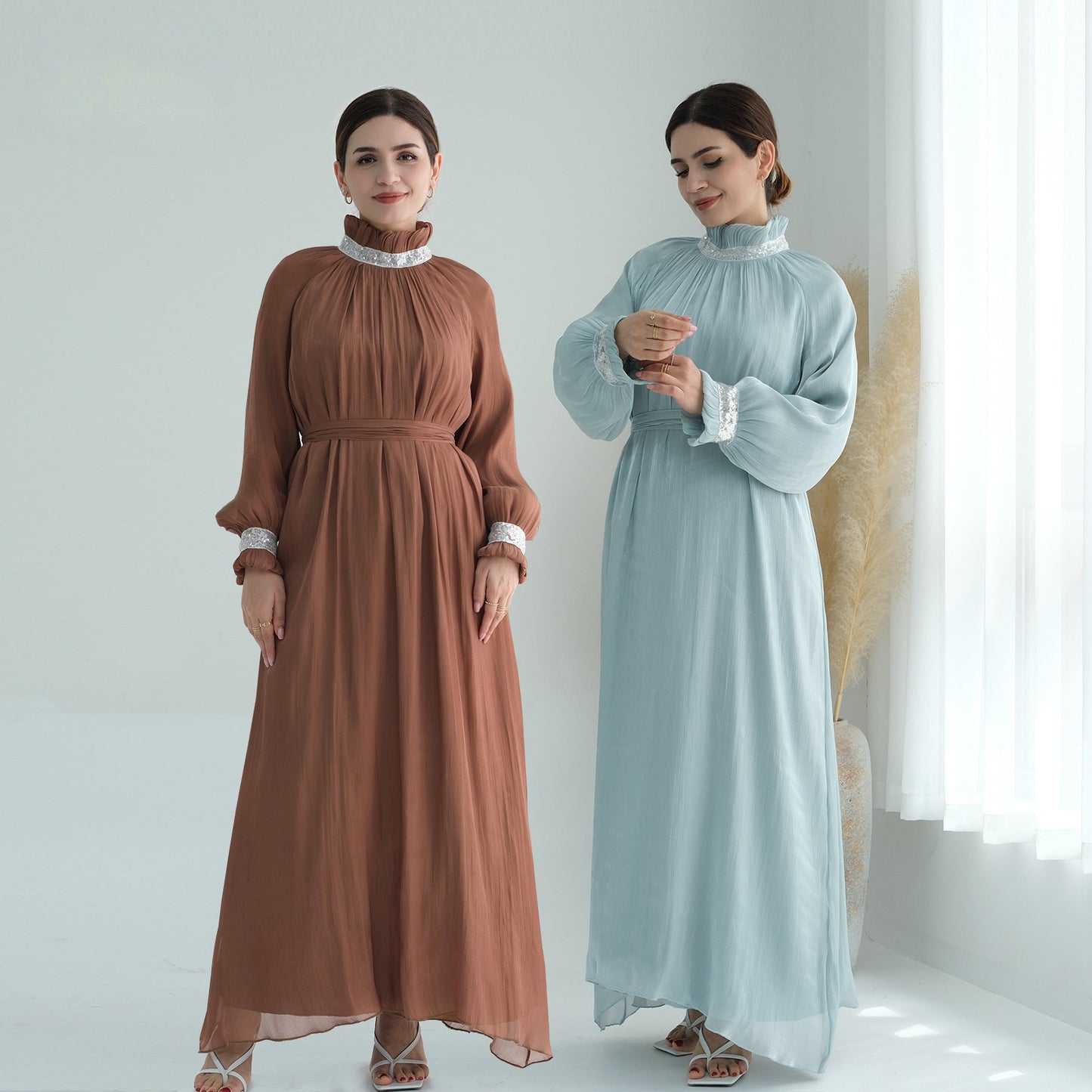 Women's Lace Up Modest Abaya Dress