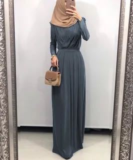 Women's V-neck Tie-up Pleated Abaya