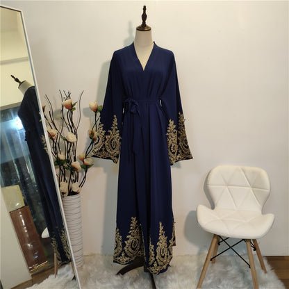 Modest Patchwork Lace Black Robe