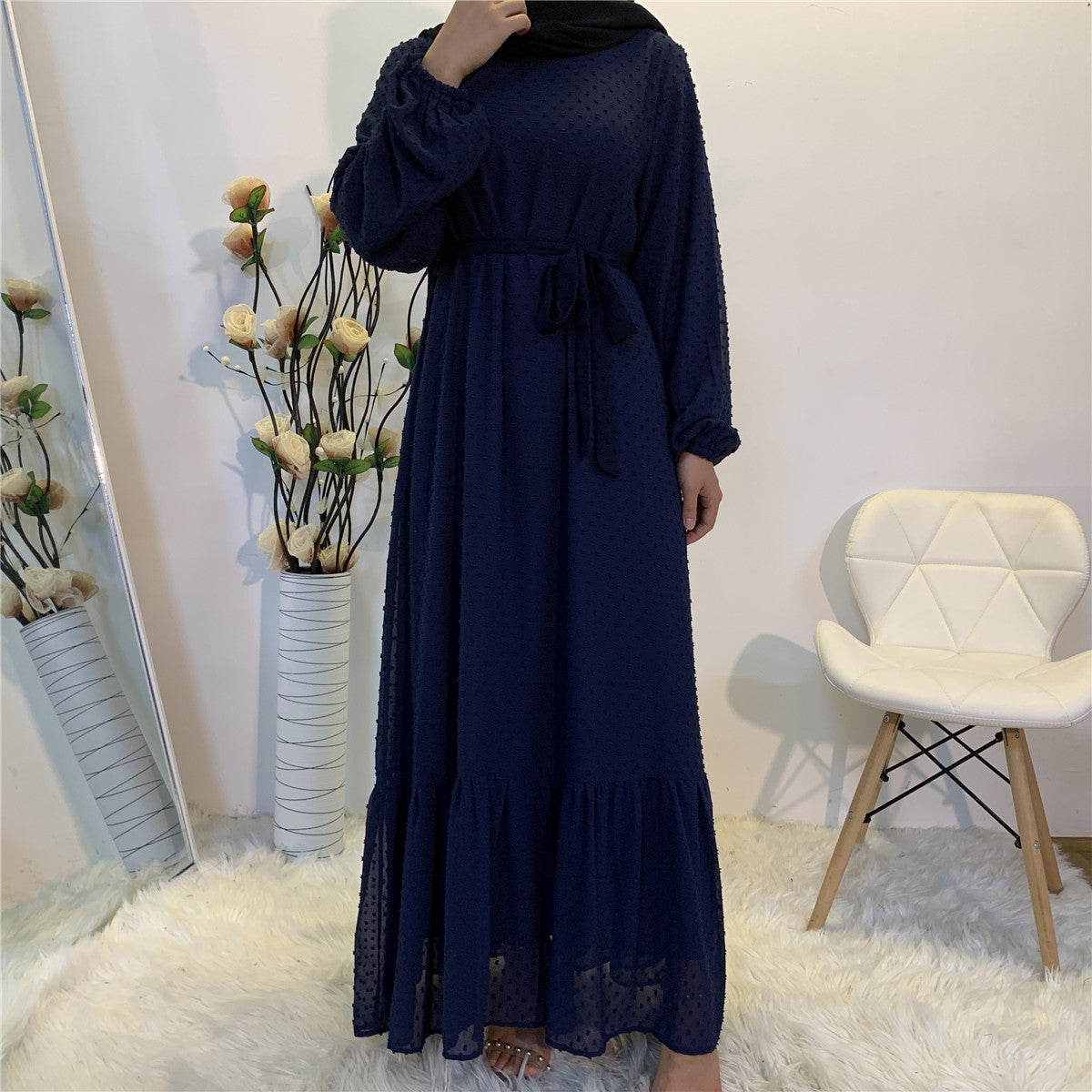 Women's Plain Unique Design Modest Abaya Dress