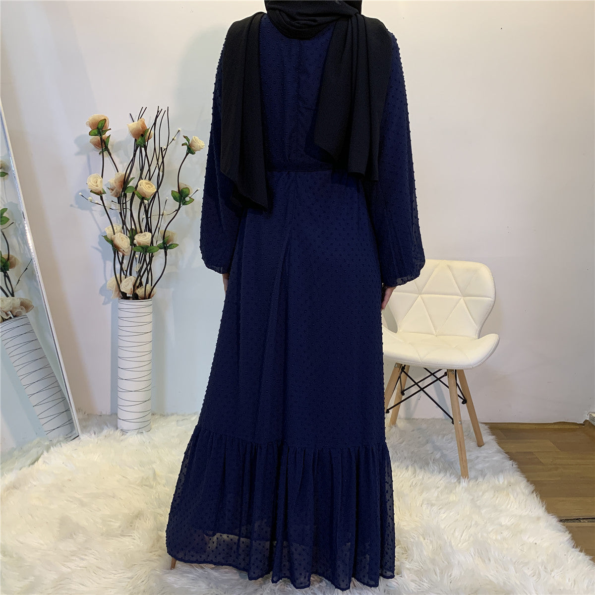 Women's Plain Unique Design Modest Abaya Dress