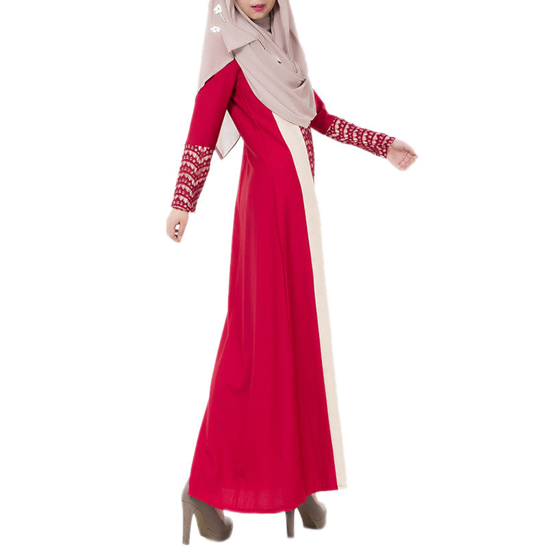 Modest Round Neck Long Sleeve Abaya Dress