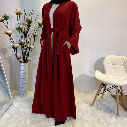 Women's Plain Lace Up Robe