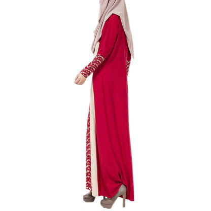 Modest Round Neck Long Sleeve Abaya Dress