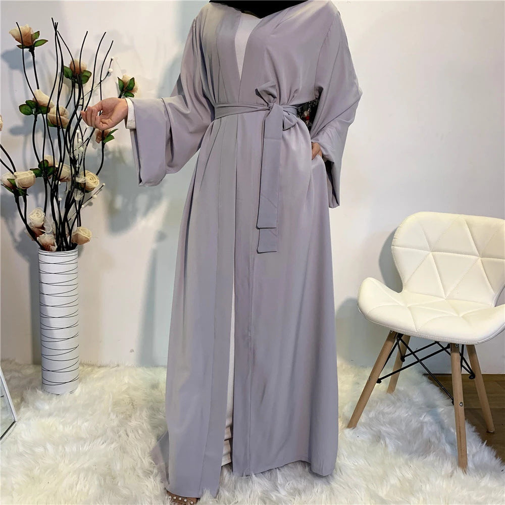 Women's Plain Lace Up Robe