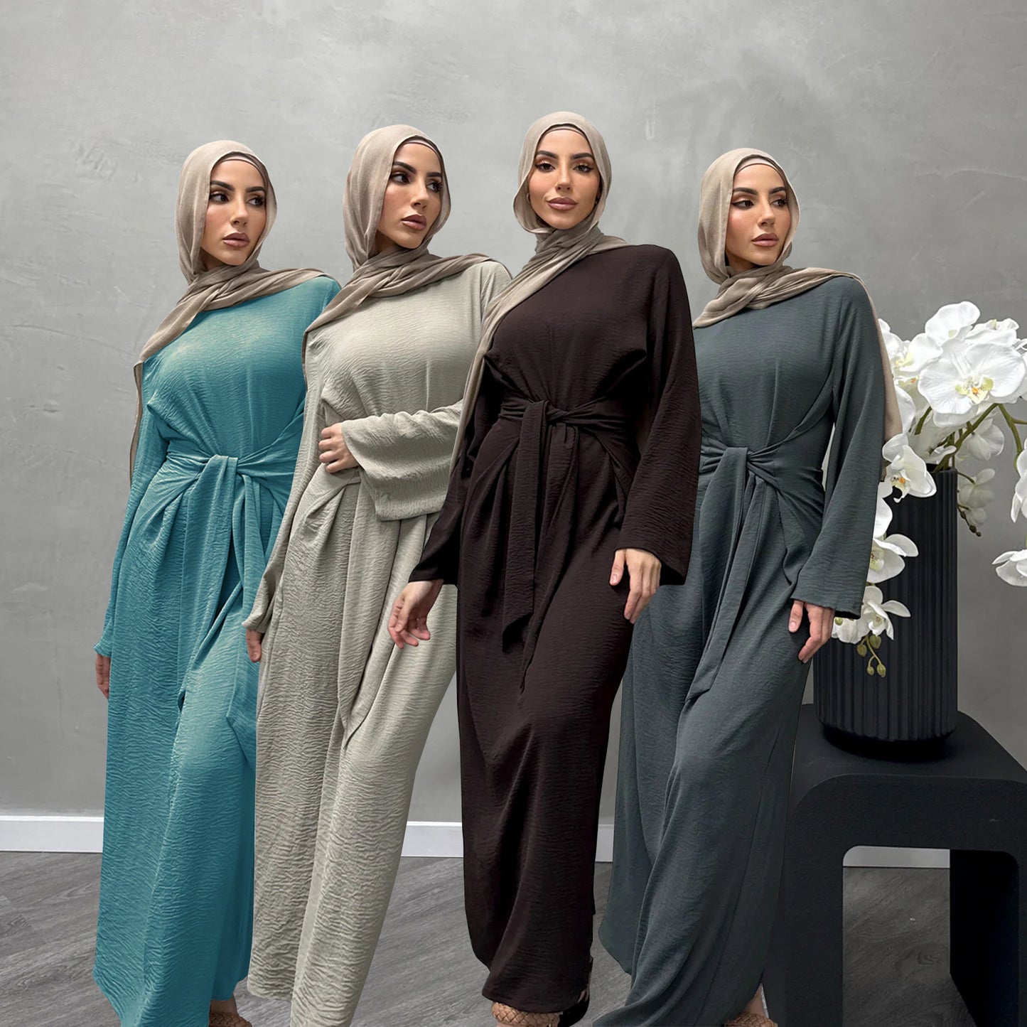 Women's Lace-up Modest Abaya Dress