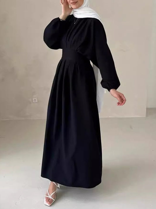 Women's Solid Color Modest Dress