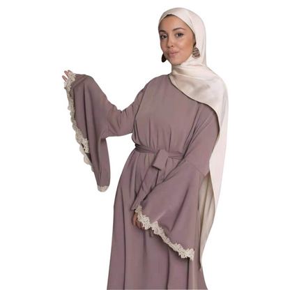 Plain Bell Sleeves Loose Modest Dress