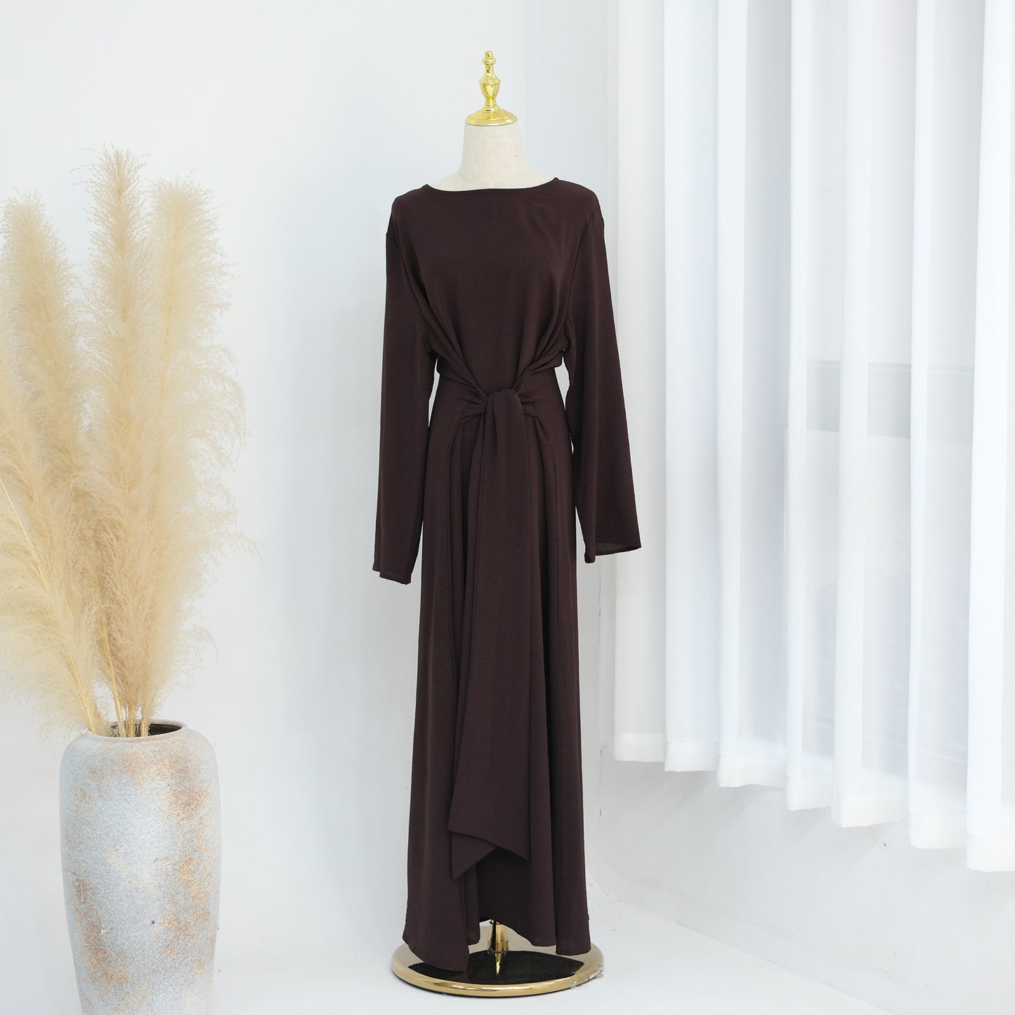 Women's Lace-up Modest Abaya Dress