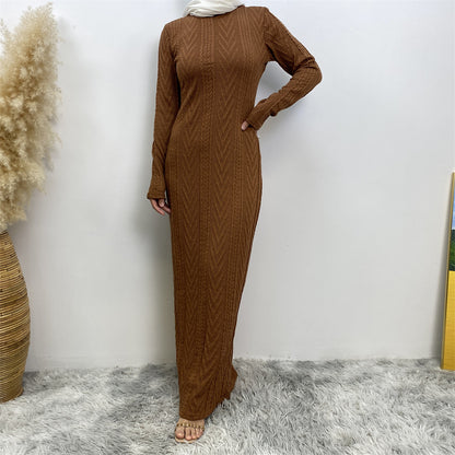 Modest Long-sleeved Sweater Base Dress