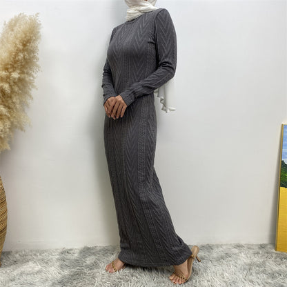 Modest Long-sleeved Sweater Base Dress