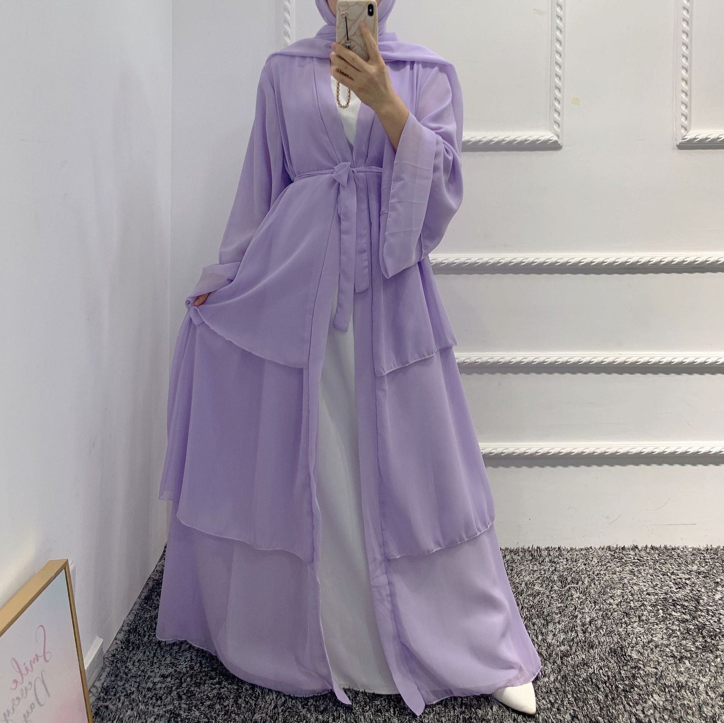 Women's Plain Robe Open Abaya Dress