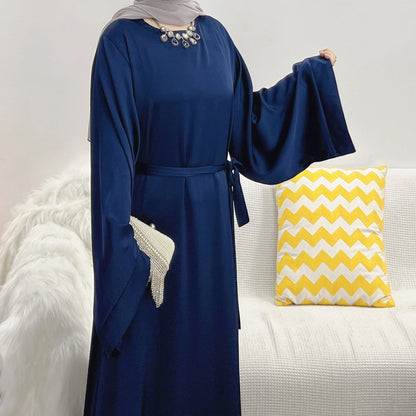 Women's Plain Crew Neck Abaya Dress