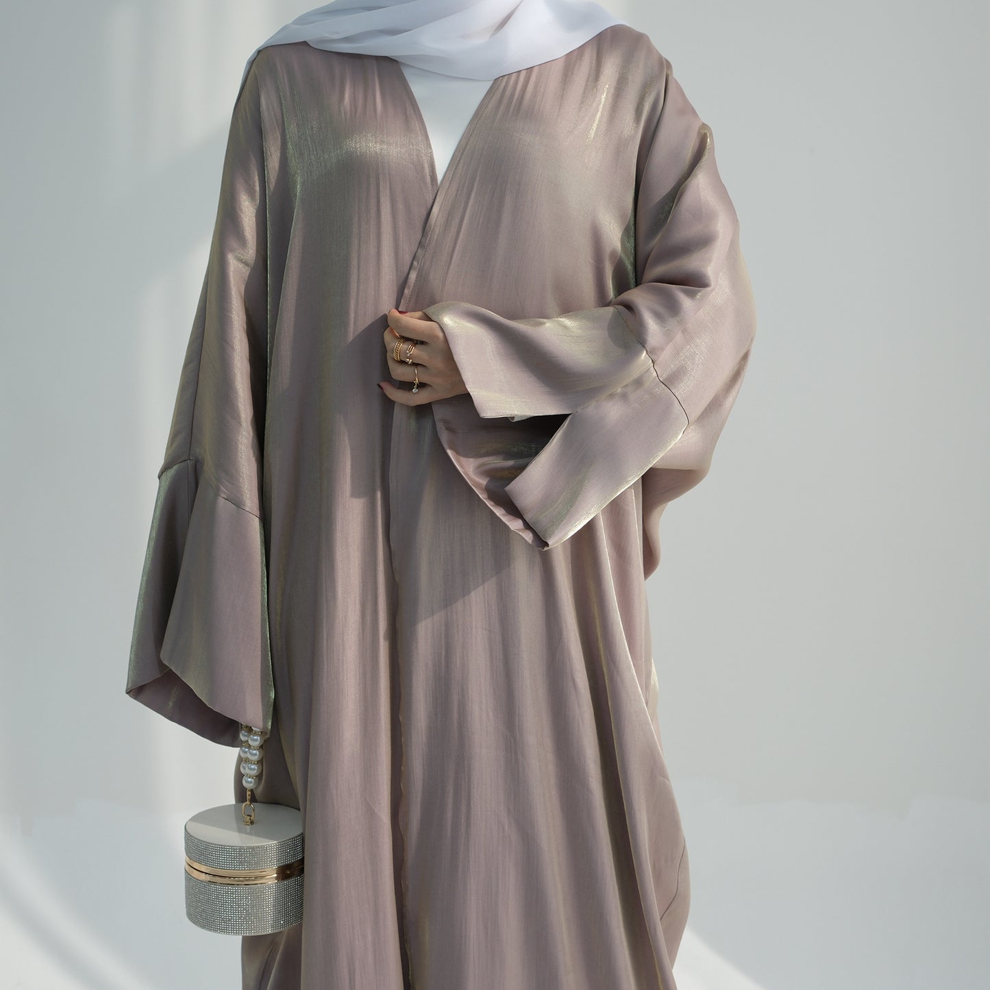 Plain Glitter Fabric Exquisite Robe