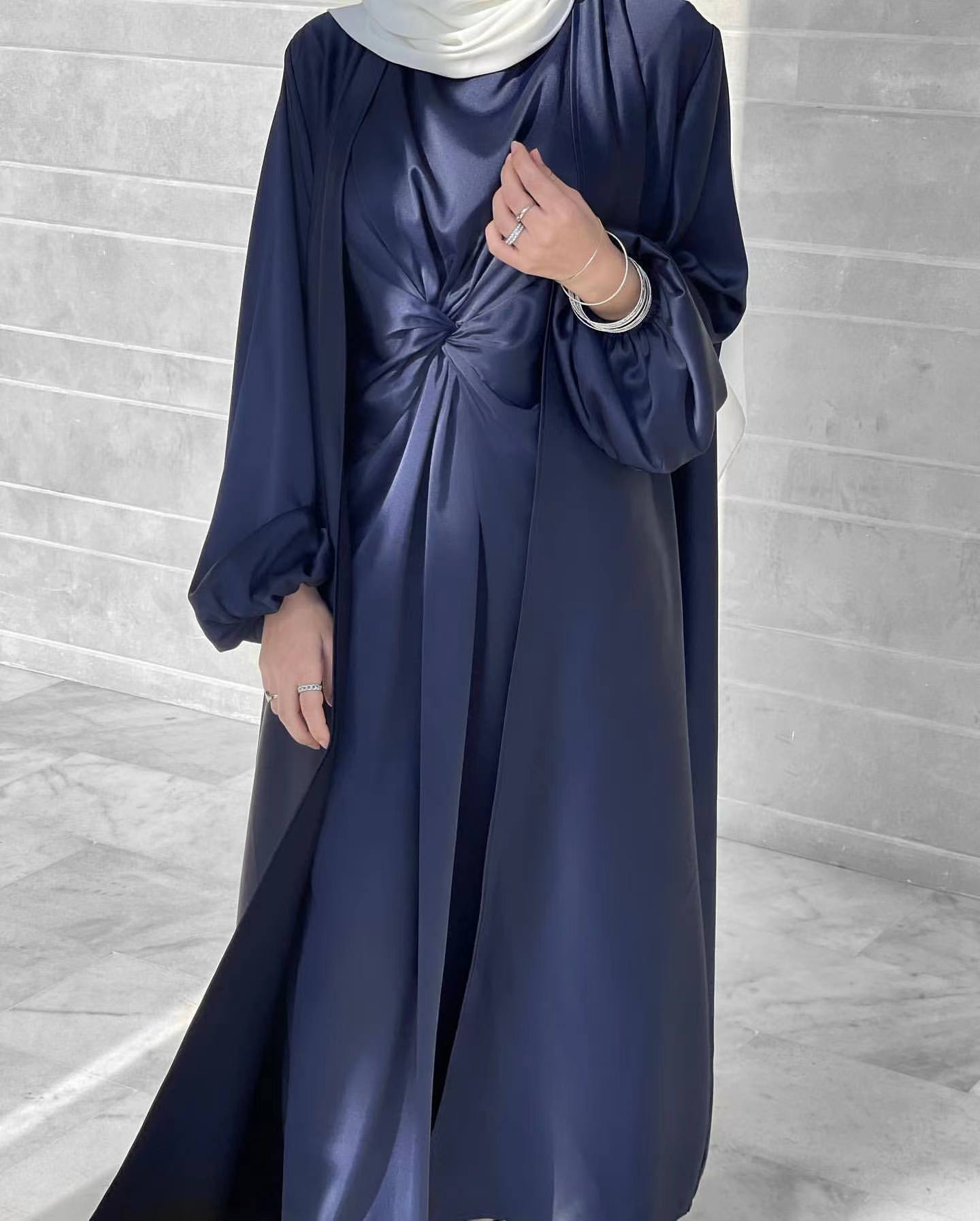 Women's Modest Plain Dress Two Piece Sets