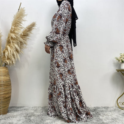 Stylish Printed Casual Maxi Abaya Dress