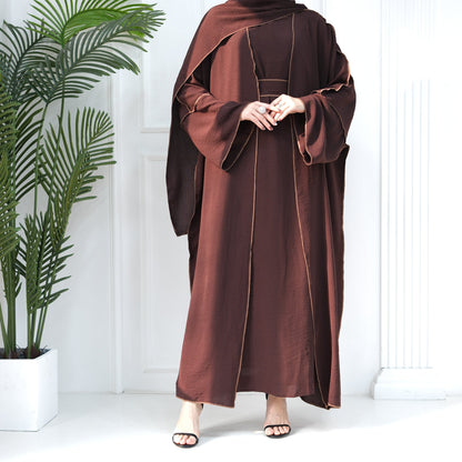 Modest Plain Dress Three-piece Sets