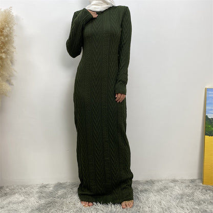 Modest Long-sleeved Sweater Base Dress