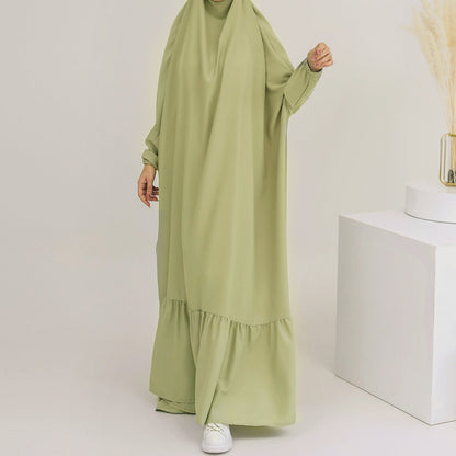 Women's Solid Color Modest Abaya Dress Jilbab