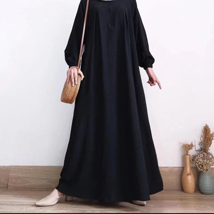 Women's Modest Zippered Crewneck Dress