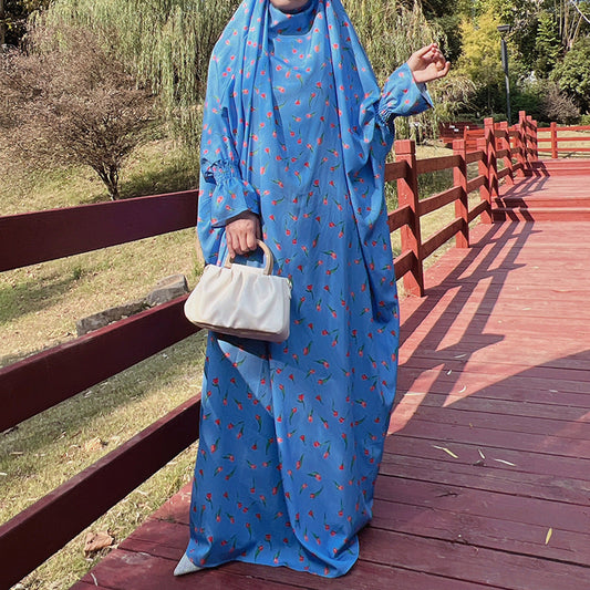 Modest Printed Abaya Dress Jilbab