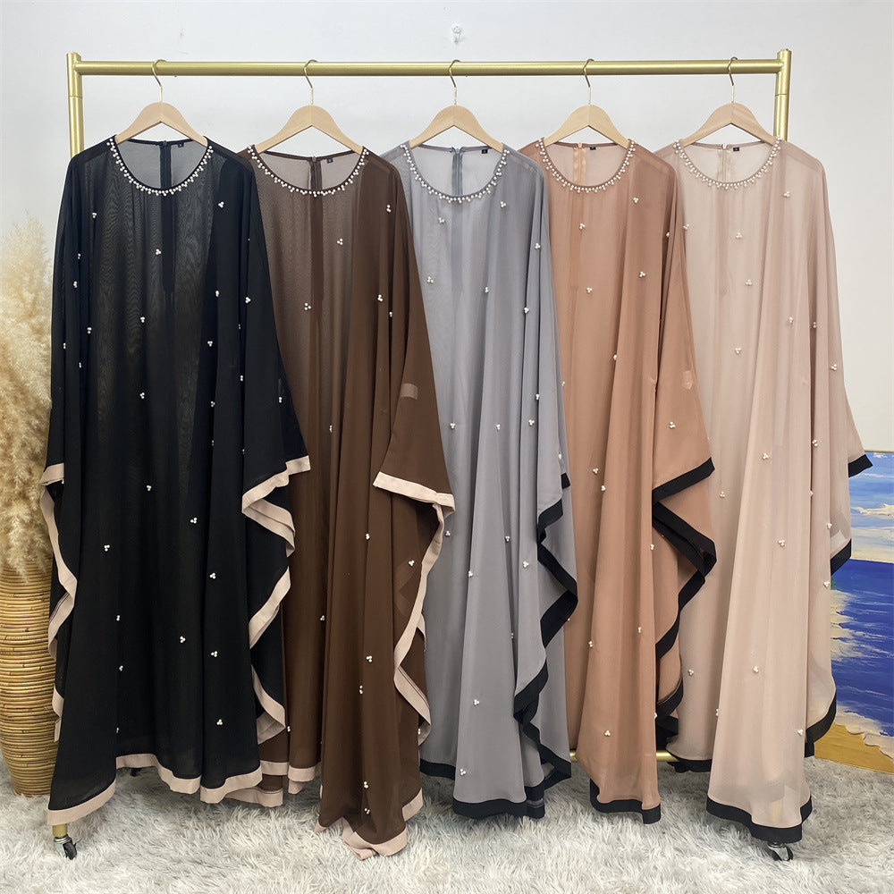 Modest Patchwork Chiffon Maxi Dress