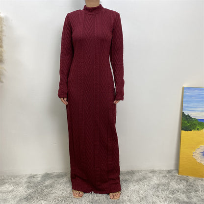 Modest Long-sleeved Sweater Base Dress