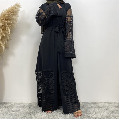 Women's Embroidered Mesh Robe Dress