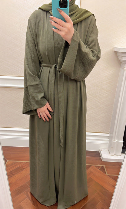 Women's Two Piece Plain Abaya Dress