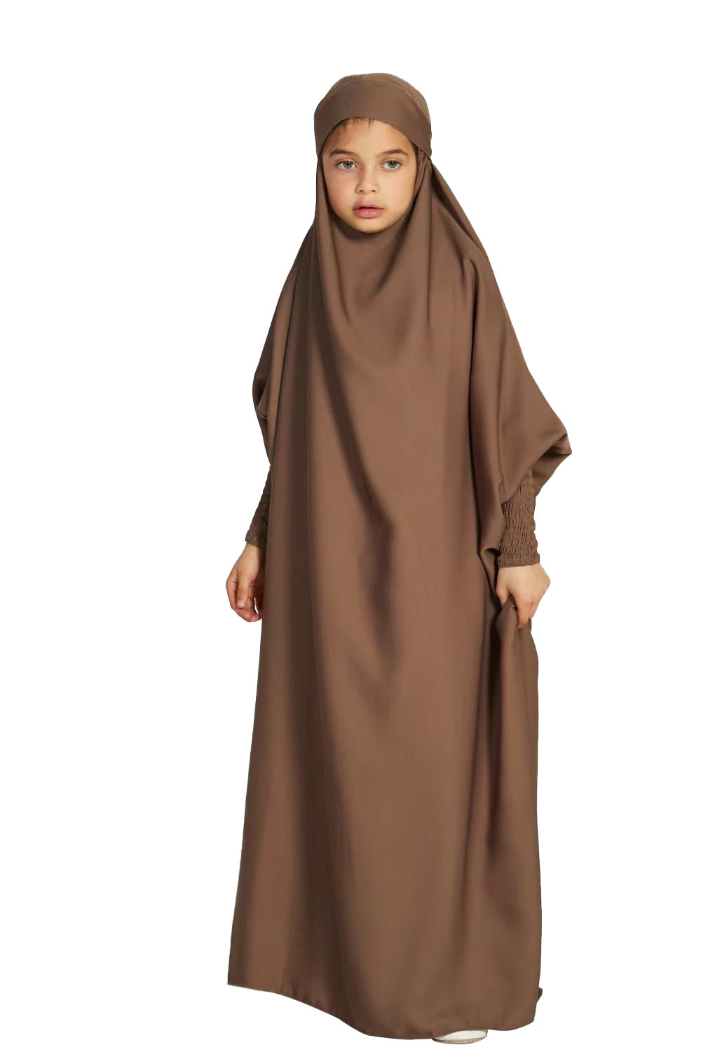 Kids Hooded Bat Sleeve Dress Jilbab