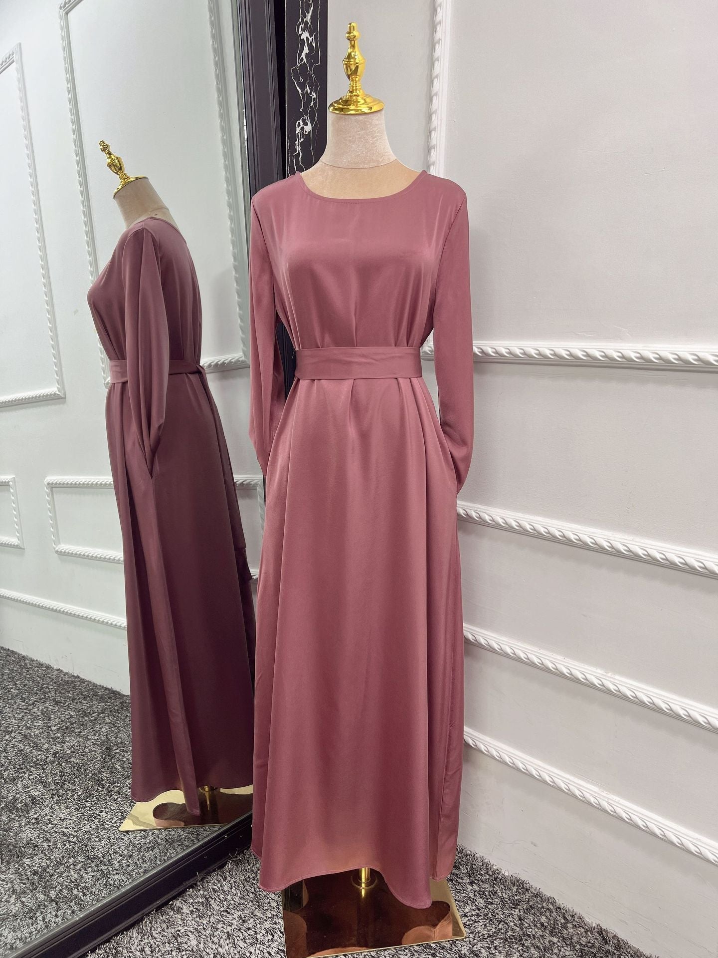 Modest Plain Plus Size Abaya Dress