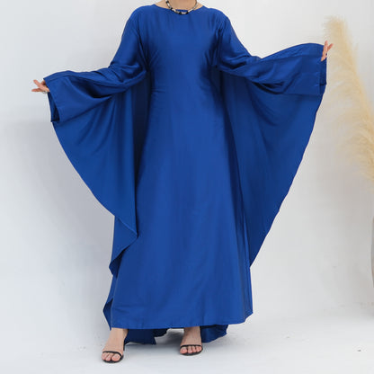 Women's Stretch Satin Modest Abaya Dress