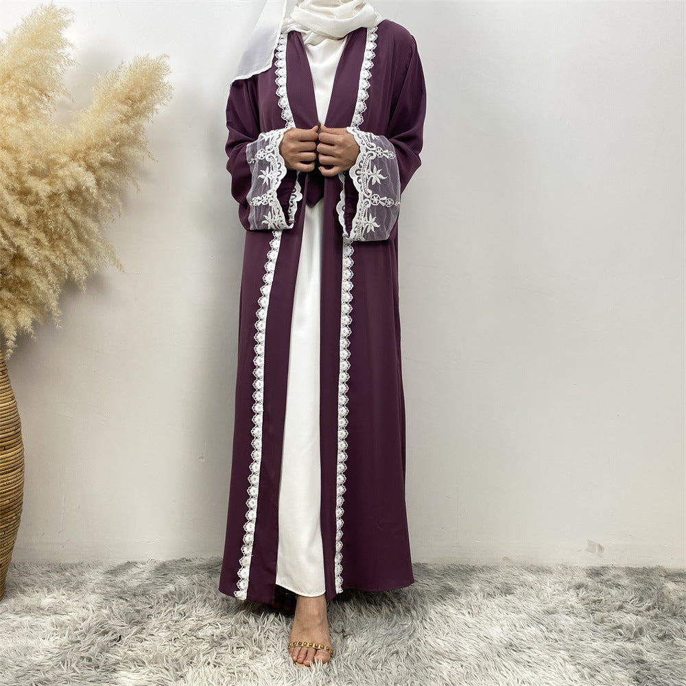 Patchwork Embroidered Abaya Robe