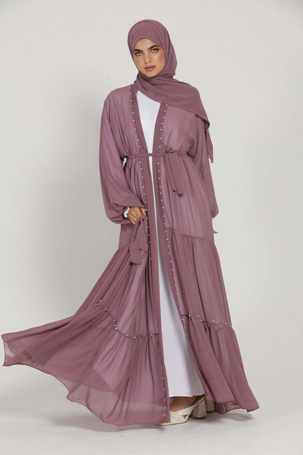 Women's Beaded Chiffon Modest Robe