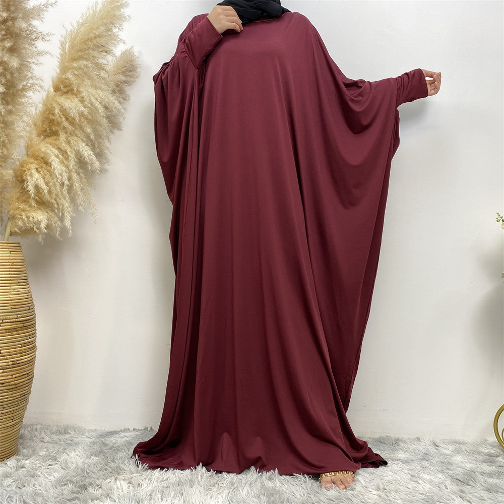 Modest Bat Sleeve Casual Abaya Dress