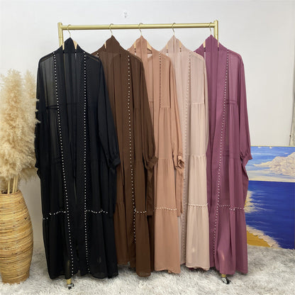 Women's Beaded Chiffon Modest Robe