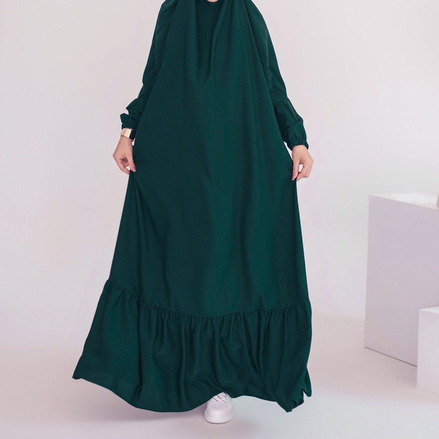 Women's Solid Color Modest Abaya Dress Jilbab