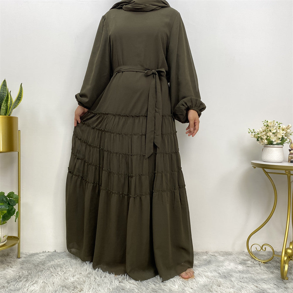 Plain Large Hem Loose Abaya Dress