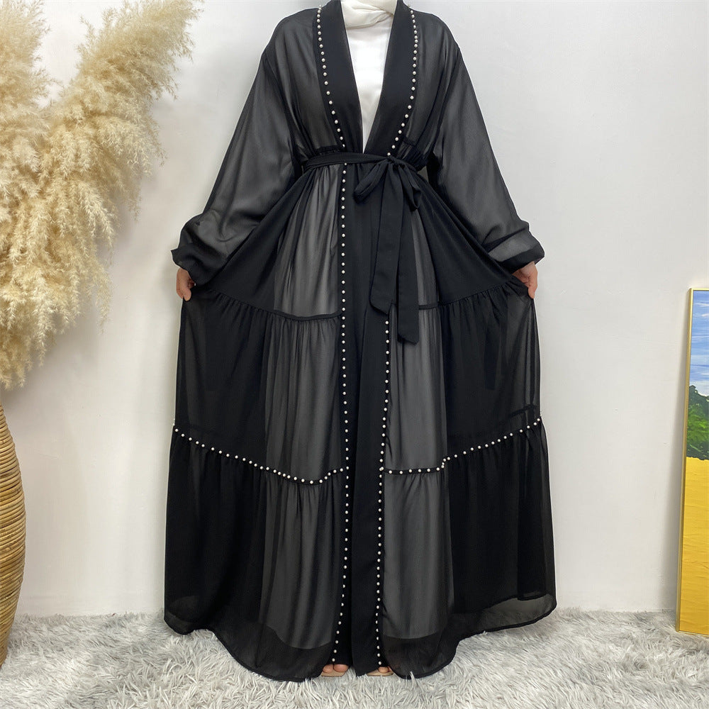 Women's Beaded Chiffon Modest Robe