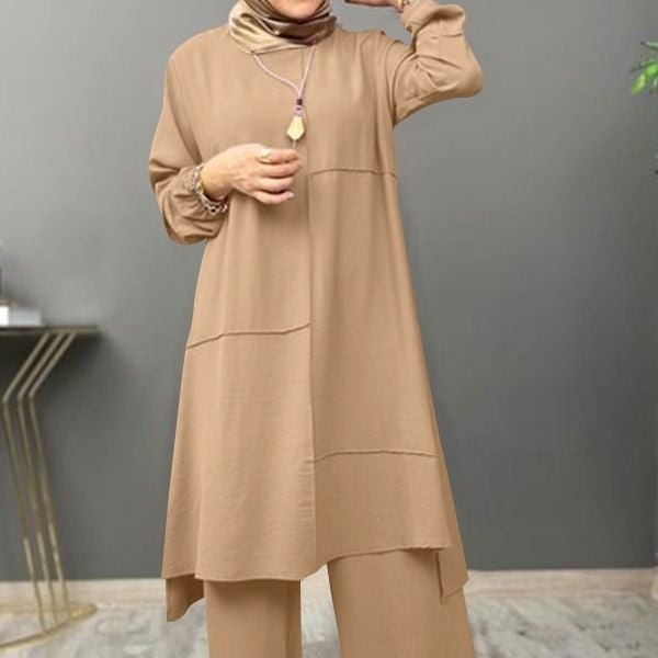 Stylish Women's Loose Shirt and Wide Leg Trouser Set