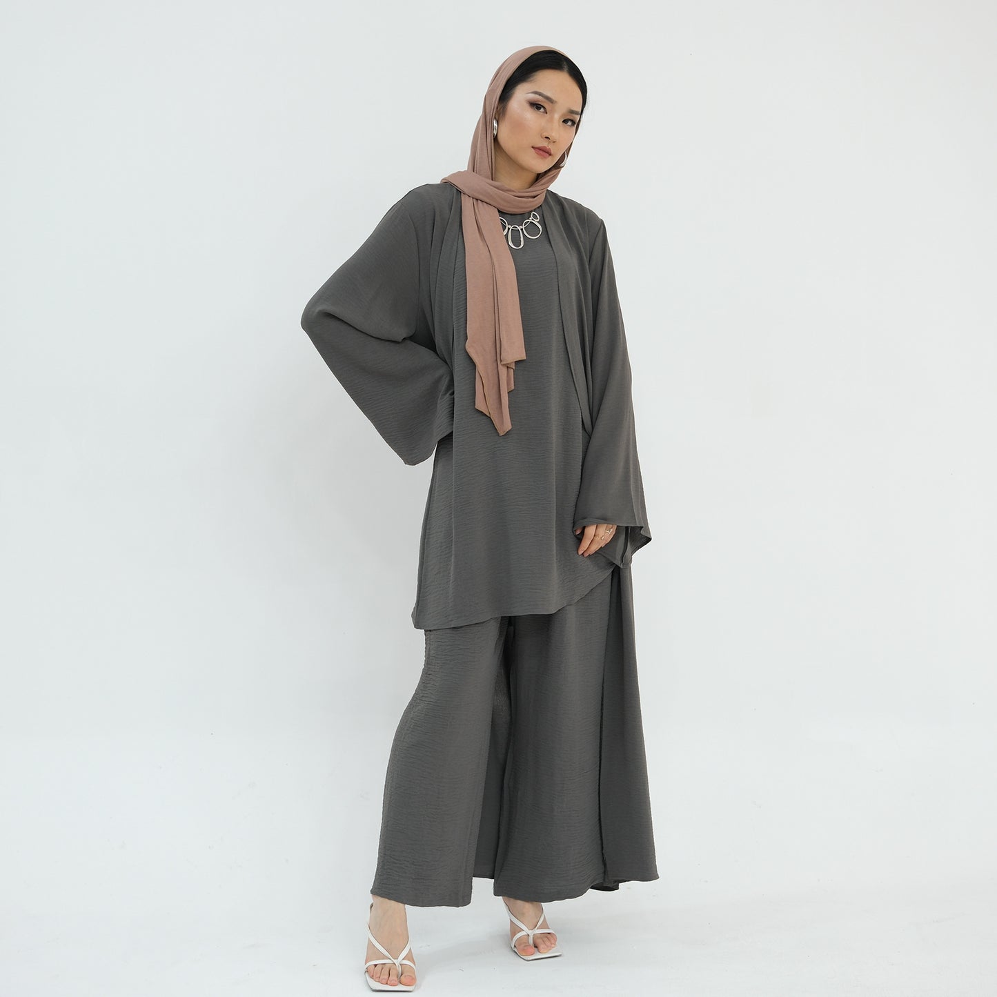 Women's Modest Three-piece Top And Pants Suit