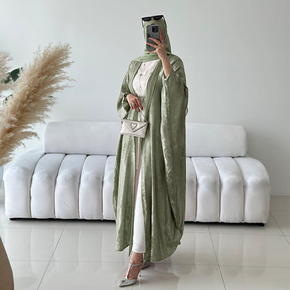 Women's Patchwork Elegant Open Abaya Robe