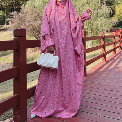 Modest Printed Abaya Dress Jilbab