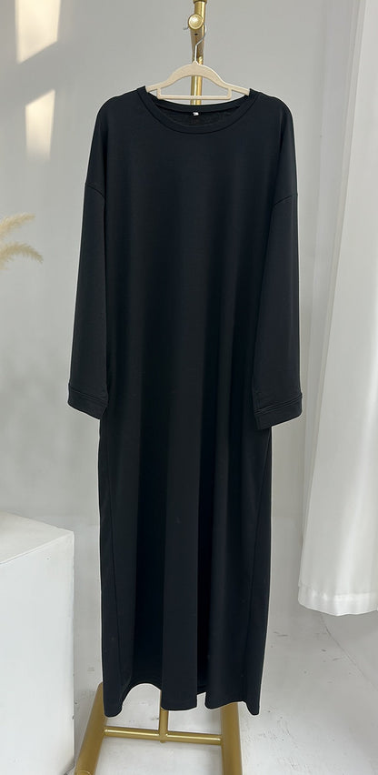 Women's Plain Sweatshirt Abaya Dress