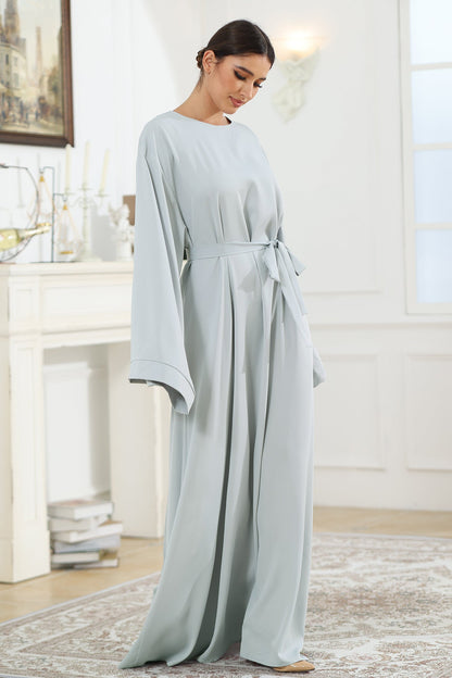 Trendy Simple Grey Solid Color Abaya