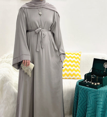 Women's Plain Crew Neck Abaya Dress