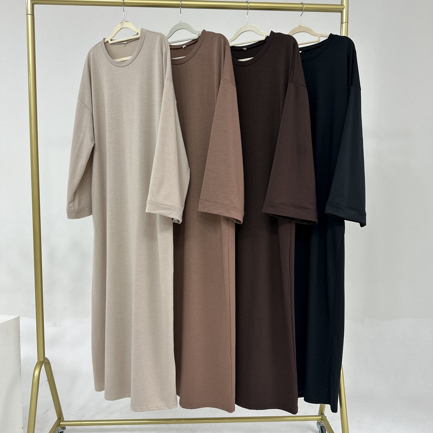 Women's Plain Sweatshirt Abaya Dress