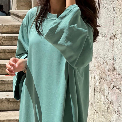 Women's Plain Sweatshirt Abaya Dress