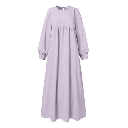 Modest Loose Pullover Casual Maxi Dress