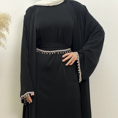 Women's Sleeveless Dress + Elegant Robe Two Piece Sets